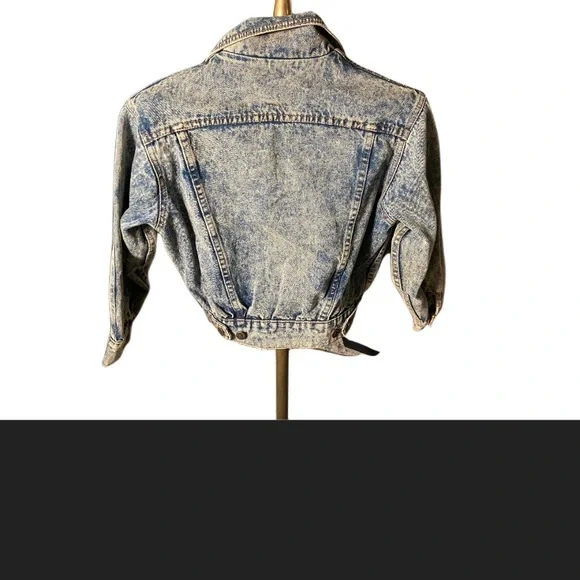 1980s Vintage One Of A Kind Hand Made Acid Washed Embellished Kids Jacket